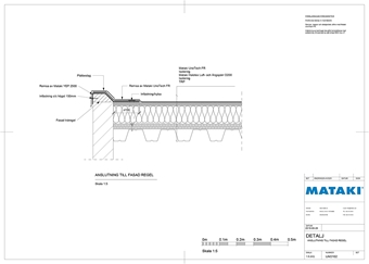 Mataki Konstruktion bim tak - Mataki UnoTech FR - Anslutning till fasad regel